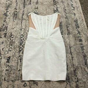 White strapless mini dress